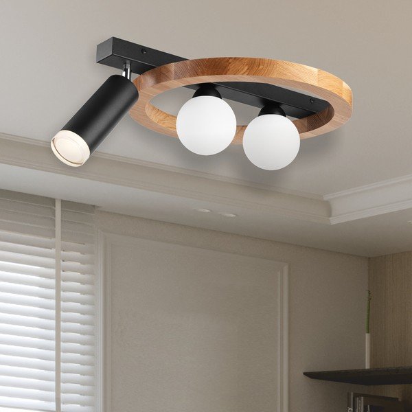 Stropné svietidlo v čierno-prírodnej farbe 40x50 cm Otis – LAMKUR-image-1