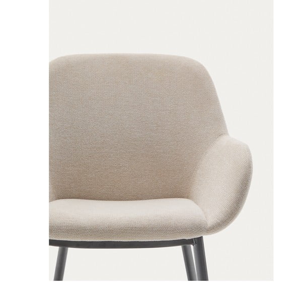 Krémovobiele čalúnené jedálenské kreslo Konna – Kave Home-image-1