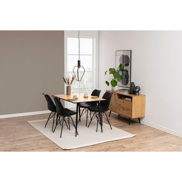 TV stolík v dekore duba v čierno-prírodnej farbe 124x75 cm Wilma – Actona-image-1