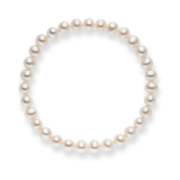 Perlový náramok Nova Pearls Copenhagen Cecile White, dĺžka 19 cm
