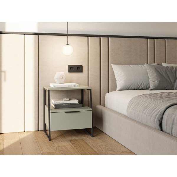 Zeleno-sivý nočný stolík Velia – Marckeric-image-1