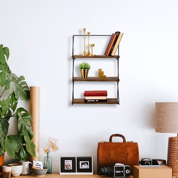 Poschodová polica zo smrekového dreva v prírodnej farbe 40 cm Violaceae – Kalune Design-image-3