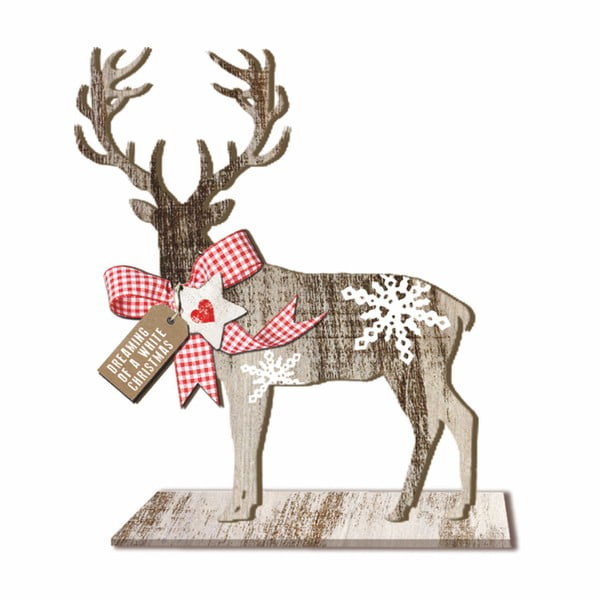 Drevená vianočná dekorácia PPD Deer Small Country Xmas, výška 20 cm