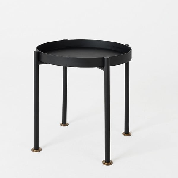 Čierny odkladací stolík Custom Form Hanna, ⌀ 40 cm