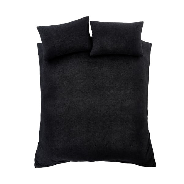Čierne obliečky na dvojlôžko/predĺžené z materiálu bouclé 230x220 cm Cosy Boucle – Catherine Lansfield-image-2