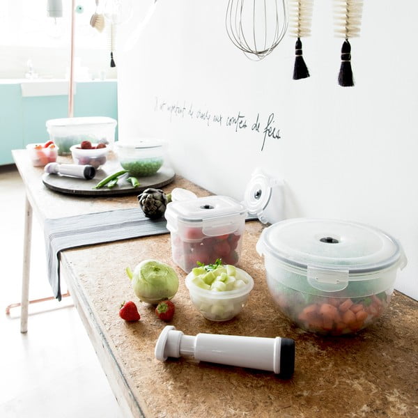 Súprava 3 boxov na potraviny a vákuovej pumpy Compactor Food Saver-image-3