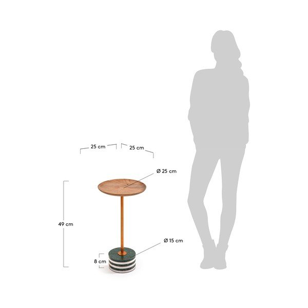 Okrúhly odkladací stolík z mangového dreva La Forma Lleyton, výška 25 cm-image-4