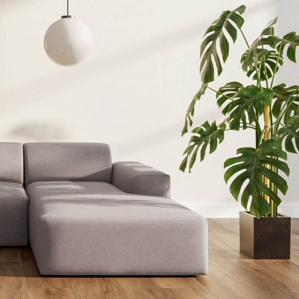 Sivá zamatová rohová pohovka (pravý roh/s leňoškou) Villet – Rodier-image-3