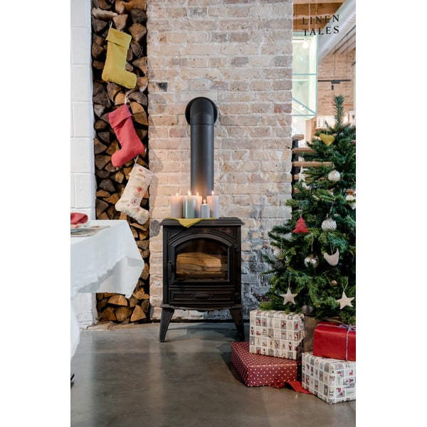 Látková vianočná pančucha Christmas Print Natural – Linen Tales-image-4