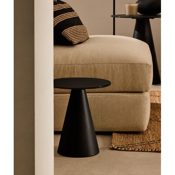 Okrúhly odkladací stolík so sklenenou doskou ø 30 cm Wilshire – Kave Home-image-1