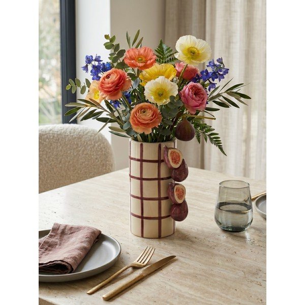 Fialová/krémovobiela keramická váza (výška  21 cm) Havor – Yes Everyday-image-1