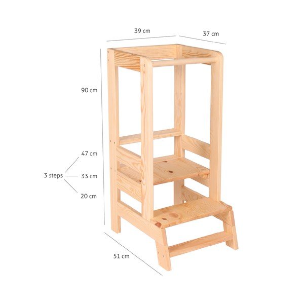 Drevená detská kuchyňská stolička MeowBaby-image-1