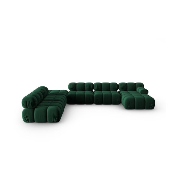 Zelená zamatová pohovka 379 cm Bellis – Micadoni Home