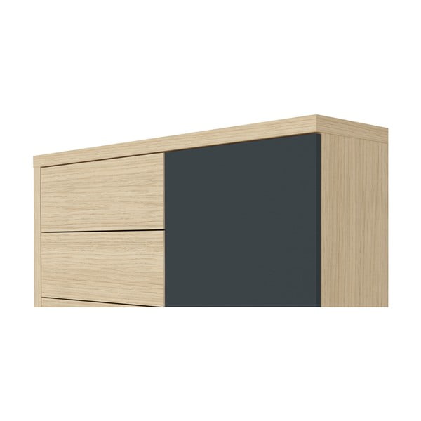 Čierna nízka šatníková skriňa v dekore duba 113x113 cm Hugo - TemaHome - TemaHome-image-1