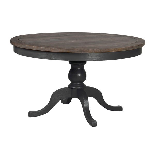 Tmavosivý okrúhly drevený jedálenský stôl Rowico Nottingham, ⌀ 130 cm