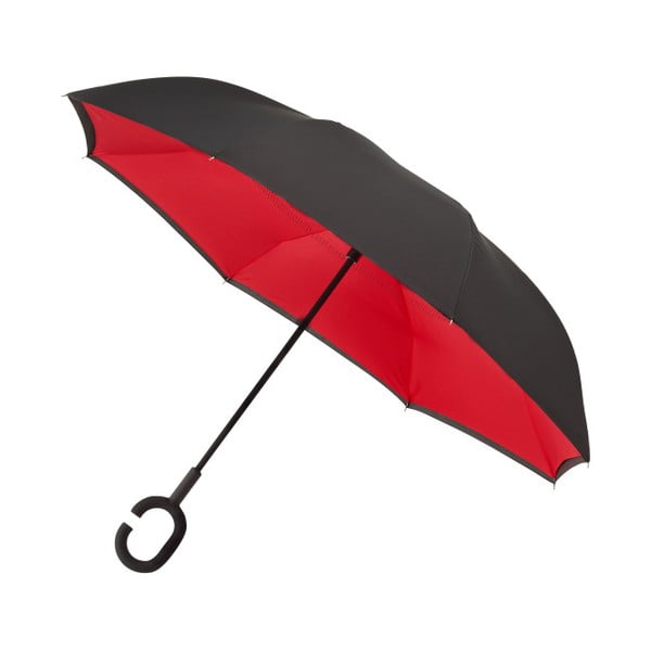 Čierno-červený dáždnik Rever, ⌀ 107 cm