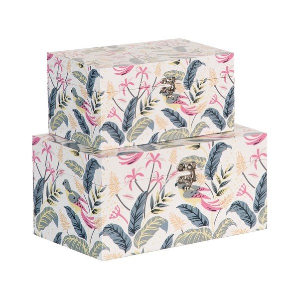 Dekoratívne úložné boxy v súprave 2 ks 30x18x15 cm Birds – Ixia