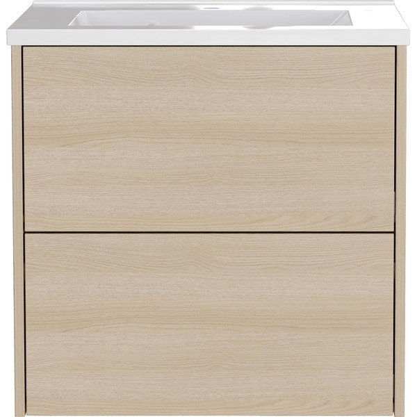 Závesná skrinka pod umývadlo v dekore duba v prírodnej farbe 61x61 cm Bodera – Germania-image-2