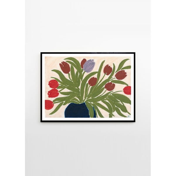 Plagát 70x50 cm Tulips in a Blue Vase – Anine Cecilie Iversen – The Poster Club-image-4