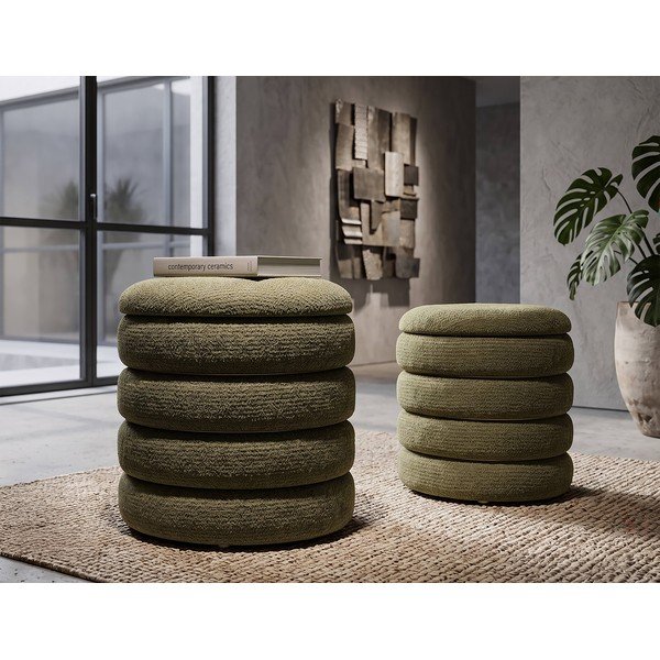 Khaki taburety v súprave 2 ks Nordic Style – Mauro Ferretti-image-1