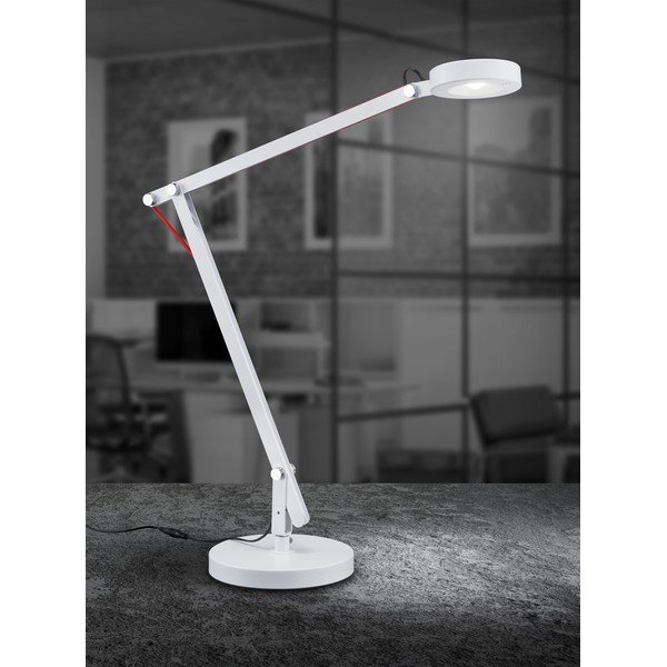 Biela LED stolová lampa s ohýbateľnou konštrukciou (výška  90 cm) Amsterdam – Trio-image-3