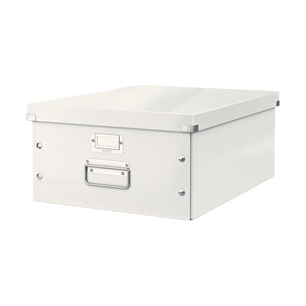 Biely kartónový úložný box s vekom 37x48x20 cm Click&Store – Leitz