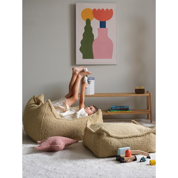 Zelený detský sedací vak z textílie buklé Square – Wigiwama-image-3