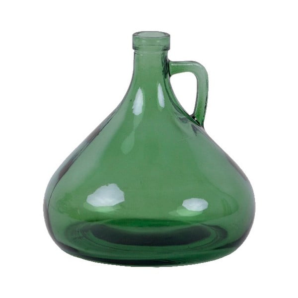 Zelená váza z recyklovaného skla Ego Dekor Cantar, výška 17,5 cm