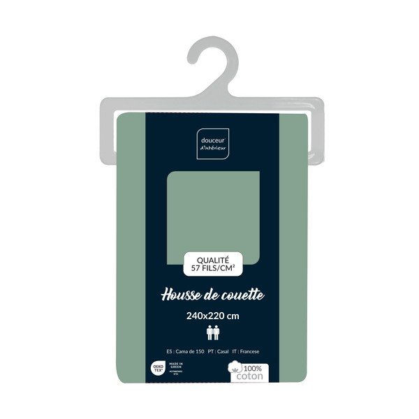 Zelená bavlnená obliečka na perinu na dvojlôžko/predĺžená 240x220 cm Lina – douceur d'intérieur-image-2