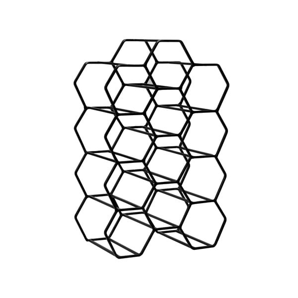 Čierny kovový regál na víno na 12 fliaš Salbris - Light & Living-image-4