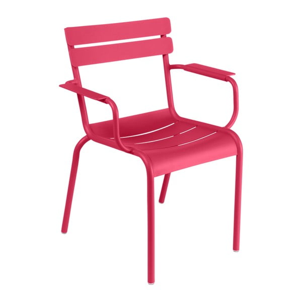 Ružová záhradná stolička s opierkami Fermob Luxembourg