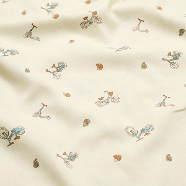 Svetložltá detská obliečka na jednolôžko z bio bavlny 140x200 cm Bicycles – Cam Cam Copenhagen-image-1