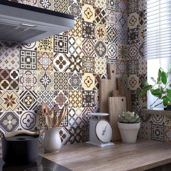 Súprava 24 samolepiek na stenu Ambiance Kenjito, 15 x 15 cm-image-1