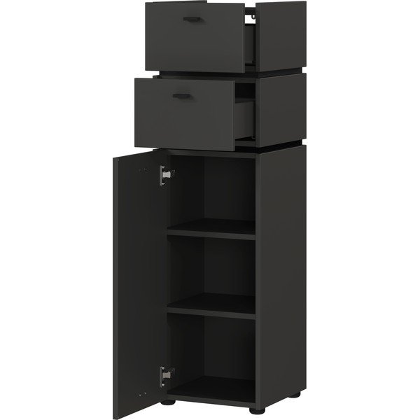 Antracitovosivá vysoká kúpeľňová skrinka 34x117 cm Modesto – Germania-image-2