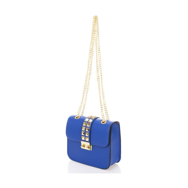 Modrá kožená kabelka Giulia Massari Skata-image-1