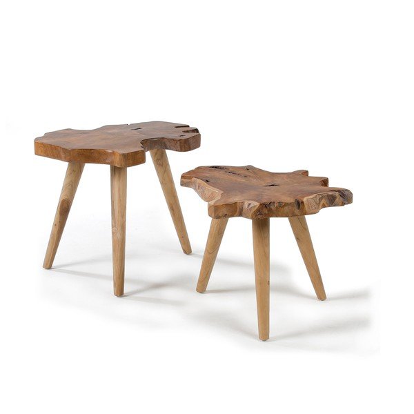 Odkladacie stolíky v súprave 2 ks z tíkového dreva 50x60 cm Hattie – Kave Home