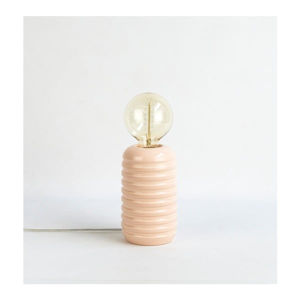 Ružová stolová lampa z keramiky Velvet Atelier Twist