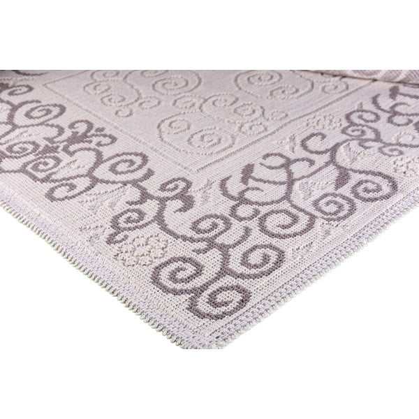 Sivo-béžový bavlnený koberec Vitaus Orkide, 60 × 90 cm-image-2