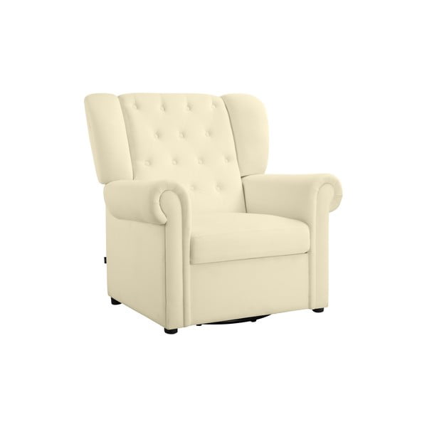 Biele zamatové hojdacie chesterfield kreslo Lillyse – Støraa