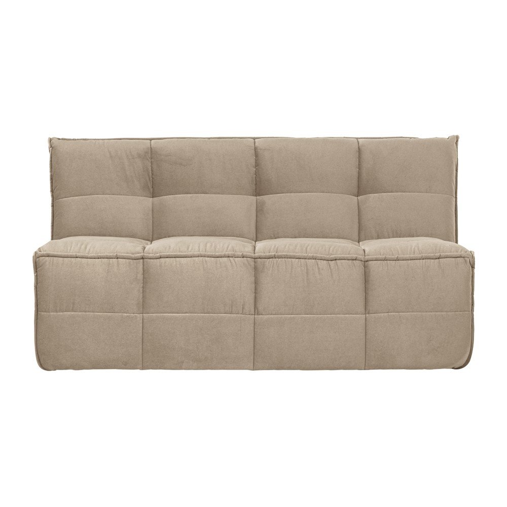 Béžová zamatová polstrovaná lavica Cluster – vtwonen