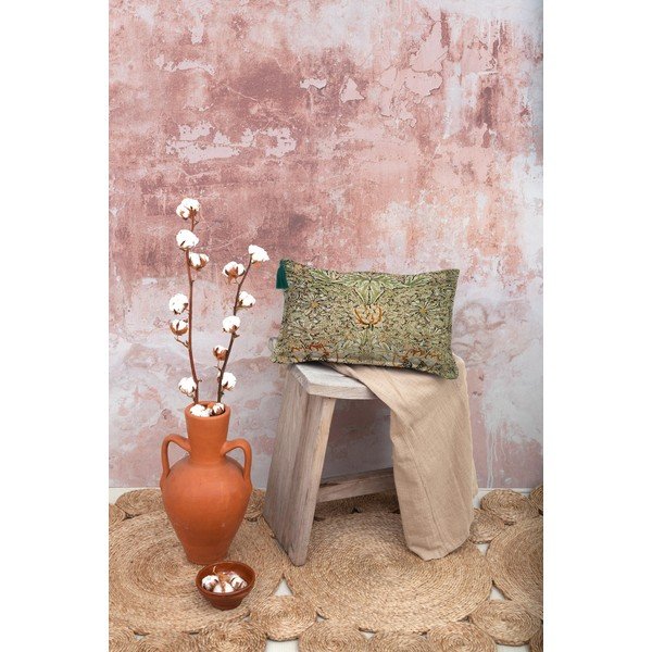 Horčicovožltá obliečka na vankúš s prímesou ľanu Tierra Bella Honeysuckle, 50 x 35 cm-image-1