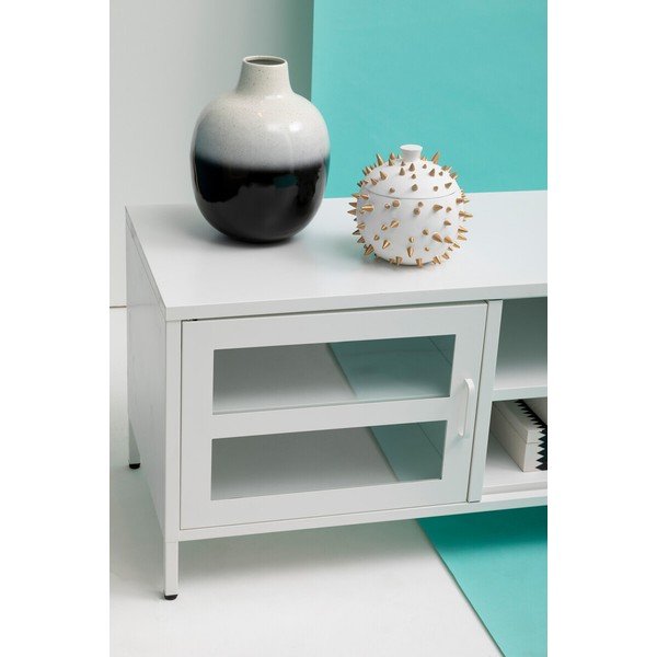 Biely oceľový TV stolík 150x50x45 cm Acier – Premier Housewares-image-2