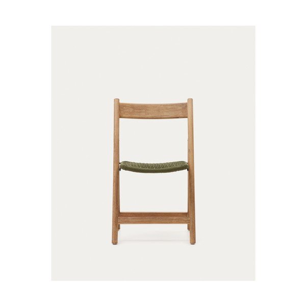 Drevená záhradná stolička v zeleno-prírodnej farbe Dandara – Kave Home-image-4