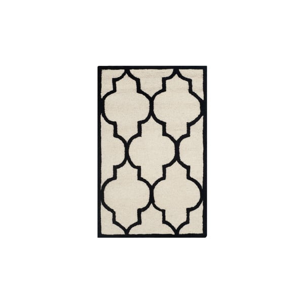 Vlnený koberec v krémovobielej a čiernej farbe Everly 121 × 182 cm