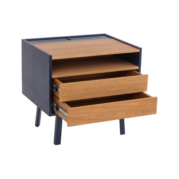 Nočný stolík s detailmi v tmavomodrej farbe Ragaba Diamond-image-1