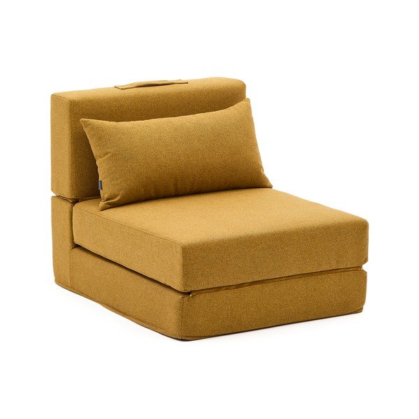 Rozkladacie kreslo v horčicovej farbe Arty – Kave Home