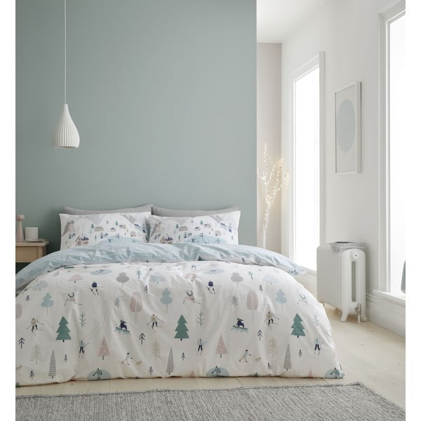 Biele bavlnené obliečky na dvojlôžko 200x200 cm Winter Fun – Bianca-image-1