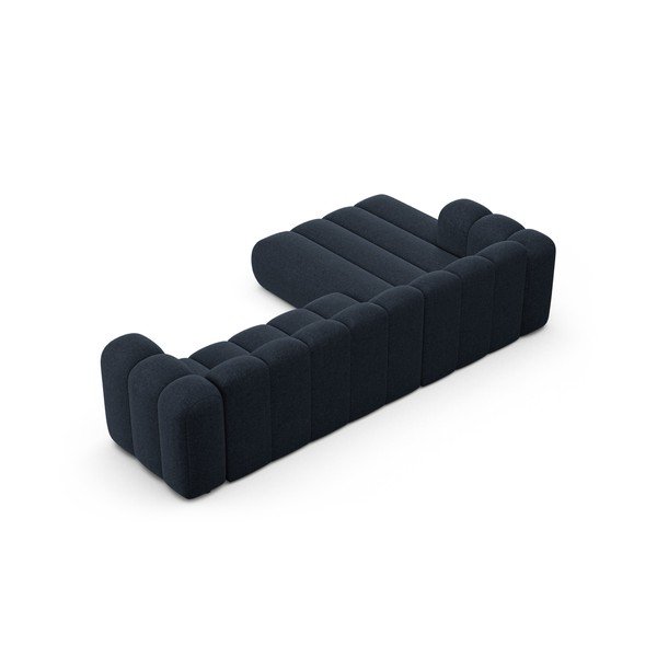 Tmavomodrá ženilková rohová pohovka (ľavý roh/s leňoškou) Lupine – Micadoni -image-3