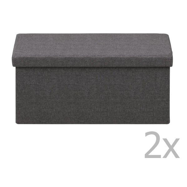 Tmavosivý úložný box Actona Sada, 80 × 40 × 40 cm