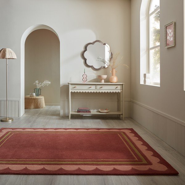 Vínovočervený ručne tkaný vlnený koberec 160x230 cm Lois – Flair Rugs-image-1